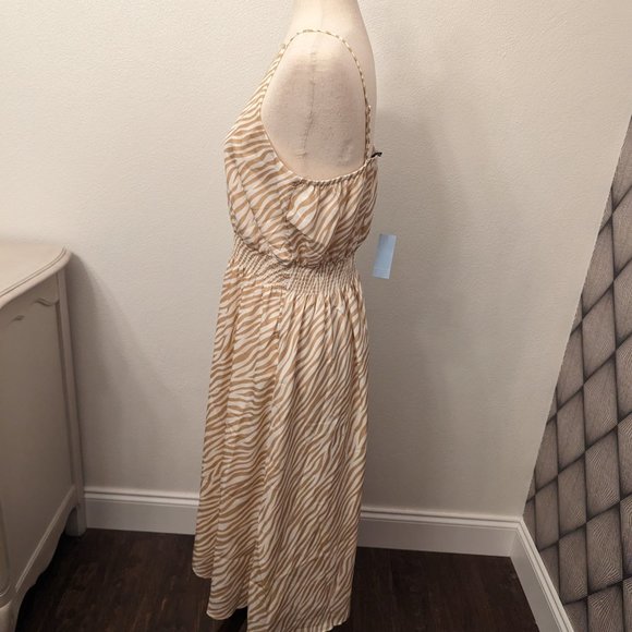 Zebra Stripe Square Neck Midi Flare Dress - Picture 6 of 10